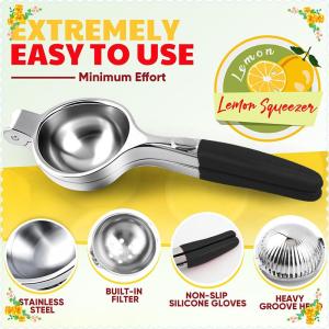 💖【Special price】💝CHUN ที่คั้นน้ำมะนาวขนาดใหญ่พิเศษคั้นน้ำผลไม้คั้นมะนาวทำจากสเตนเลสสตีลเครื่องคั้นน้ำผลไม้ส้มด้วยมือแบบแมนนวลทนทาน