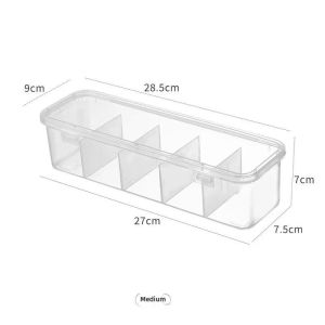 5 Grids Dust-proof Data Cable Storage Box Power Charger Desktop Stationery Container Electronics Jewelry Accessories Cosmetics Organizer Box Plastic