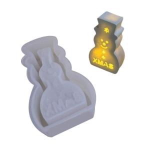 Giáng sinh khuôn silicon hình người tuyết Nguồn cung cấp nghệ thuật và thủ công Silicone kết cấu hoàn hảo cho Giá nến và trang trí