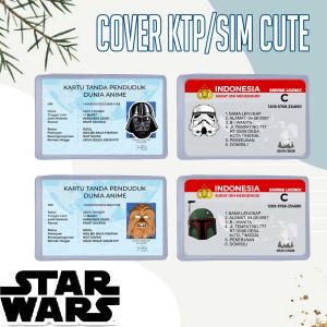Cover Pelindung Kartu Identitas KTP SIM Karakter Star Wars Darth Storm Boba Wookie