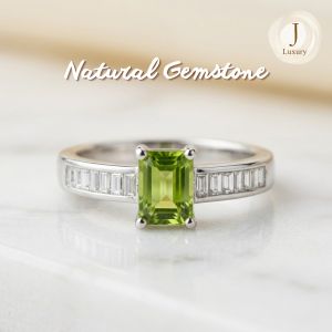Emerald Cut Peridot Ring (ADJUSTABLE RING)