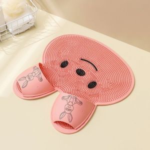 MLADEN Silicone Rabbit Foot Rubbing Artifact Bathroom Non-Slip Mat Back Rubbing Massage Mat Bath Washing Foot Peeling Floor