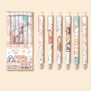 Bayar Di Tempat - Pulpen Gel Mekanik Lucu Karakter / Set Pulpen Gel 6 Pcs / Ballpoint Mekanik Pulpen
