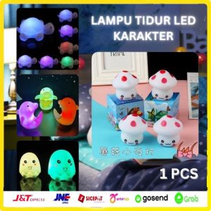 Lampu Tidur LED Karakter Jamur Warna Warni Karajter Lucu Lampu Hias Kamar Aestetik Ruangan
