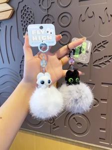 Cute Cartoon Dragon Keychain Pendant – Trendy Light Shadow Doll Bag Charm Universal Fit 1Pc – For Car Keys Backpack Gift