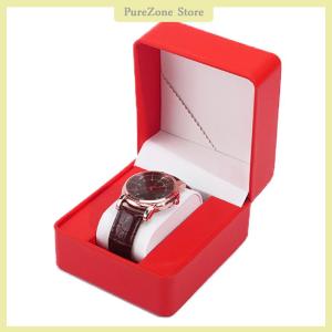 [PureZone] Watch Storage Box PU Single Watch Display Case Wristwatch Watch Holder Travel Jewelry Watch Organizer For Men Gift