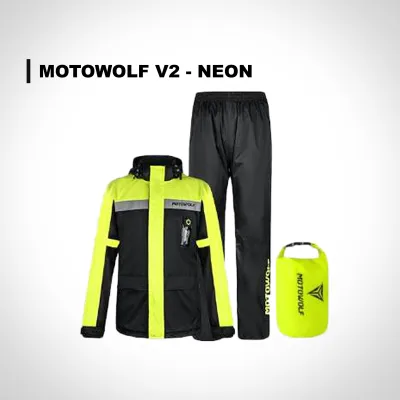 Motowolf Raincoat V2 with Light Indicator and Motowolf Raincoat V2B with Shoe Cover Raingear Rain Coat Water Repellant