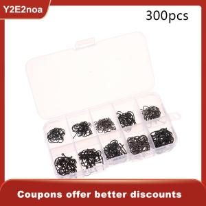 【Y2E2noa】 100-500PCS Fishing Hooks Set High Carbon Steel Sharp Durable Barbed Fishhook Rock Fishing Equipment Gear Tackle Accessories