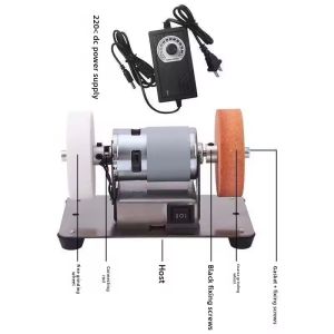 MLADEN 100W Electric Mini Sander Double Grinder Machine Artifact Table Grinder Motor Micro Coarse and Fine Polishing