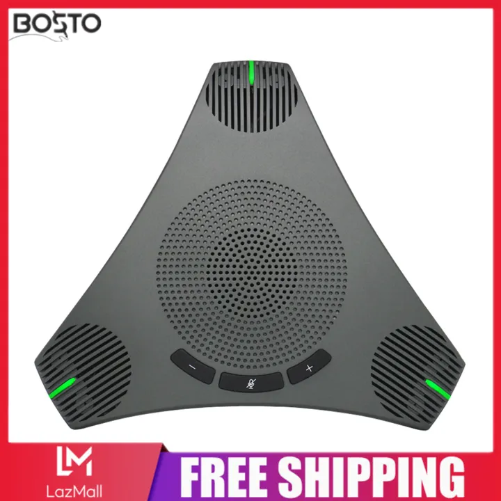 【100% Genuine】BOSTO USB Speakerphone Conference Microphone Omnidirectional Computer Mic 360° Voice Pickup with Mute Key