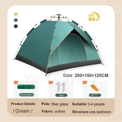 Automatic Camping Tent 4-8 Person Khemah Camping Waterproof UV Resistant Automatic Family Tent Hiking Picnic