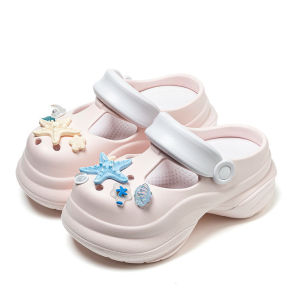 [Free Shipping] Star-Patterned Clogs Womens Sandals Outdoor Slip-On Sandals Beach Sandals Indoor Slippers Womens Shoes Closed-Toe Slippers.
