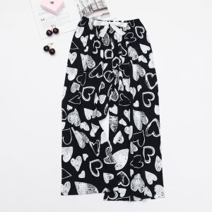 🚚SG Seller🚚Cotton silk pajamas womens summer large size loose wide leg pants (FREE SIZE)