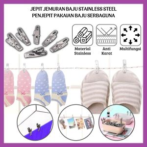 Jepitan jemuran Baju (ISI 20PCS) Stainless Steel Penjepit Jemuran Pakaian Bahan Besi Anti Karat Laundry Clip Jepit Baju Foto Serbaguna - FR Gallery