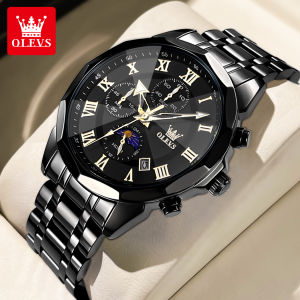 OLEVS Jam Tangan Pria Anti Air Original Stainless Steel Terbaru Luminous Kalender Men Watch