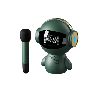 M100 Robot K Song Smart Bluetooth Karaoke Speaker AI Voice Intercom Microphone TF Card To Play AUX External Audio Input 1800mAh