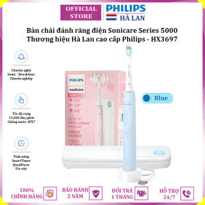 Bàn chải đánh răng điện thương hiệu Hà Lan cao cấp Philips HX3697 Series 5200 - 3 chế độ làm sạch chăm sóc nướu làm trắng - Bảo Hành 24 Tháng
