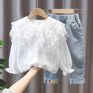 (LOLI-JKT) BS- 905 STELAN ANAK CEWEK FLOAT COLLAR CELANA JEANS SIZE 100-140