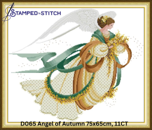 Purpleknows Cross Stitch Angel of Autumn 75x65cm Stamped or Printed Fabric COMPLETE SET 11Count Aida Cloth Pattern Handmade Craft Needlework Home Decoration Ready Stock Fast Shipping
