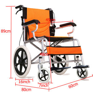 sharke 24 inch big tires Folded Wheelchair For Adult 809 Standard Lightweight Wheelchair For Senior Sale Stainless steel frame Bearing capacity 200KG