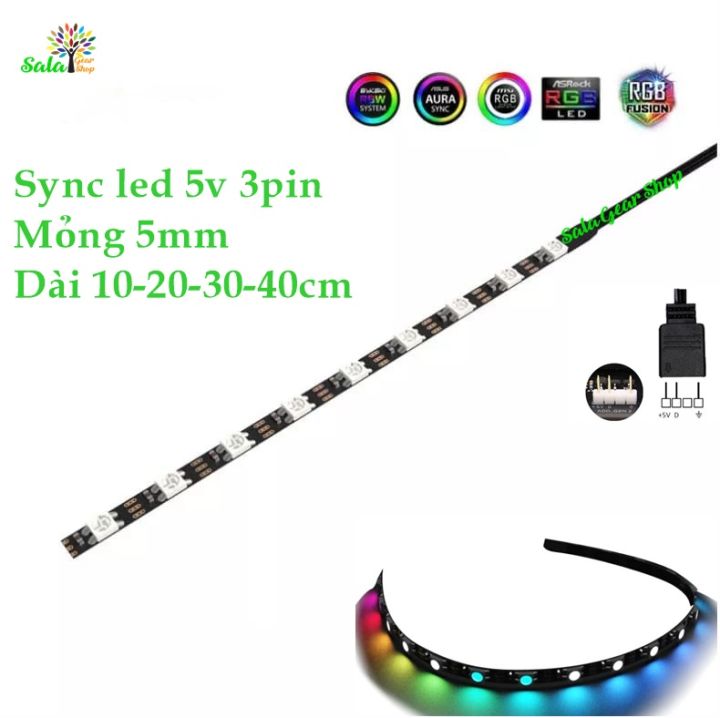 Dây led RGB Mỏng 5mm dài 20cm 5v 3Pin dành cho máy tính | Lazada.vn