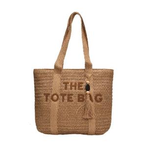 Women Shoulder Bag Large Capacity Top Handle Bag French Styles Beach Bag Straw Handbag All-matching Vacation Bag