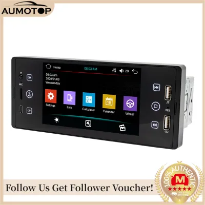 【MotorrTop】5 Inch Single Din Car Stereo BT MP5 Player FM Radio Receiver Support USB/AUX/TF Connection Steering Wheel Control with Capacitive Touchscreen