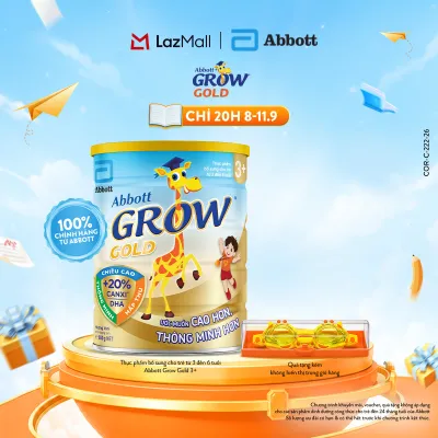 Lon sữa bột Abbott Grow Gold 3+ 800g tặng 1 Kính bơi hươu Grow