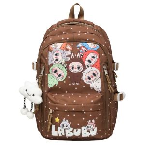 Cute Labubu Childrens Backpack for Students - Large Capacity Double Shoulder Bag for Girls (Perfect for Elementary and Junior High School)