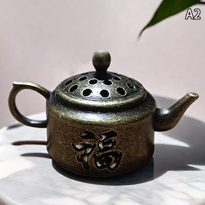 438178 ZXC กระถางธูปทองเหลืองลายมังกรฟีนิกซ์มีช่องใส่ธูปเครื่องหอม