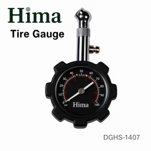 Hima Tire Pressure Gauge 0-100 PSI ±2 Accuracy | 1.5" Dial with Rubber Protective Casing Angle Chuck Hold-Reading Needle Button | Car Motorcycle SUV Bike Tire Pressure Checker