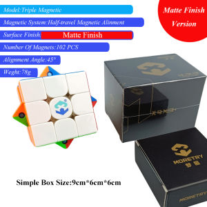 MORETRY Matte Finish Speed Cube 3x3  X3 Professional Magnetic Speed-Cubing Fidget Puzzle Brain-Teaser Kids Toy 9-Level Tension DIY Speed