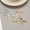 【X.Z.MOONLIGH】2024 Trend Unusual Metal Golden Silvey Brown Snake Shaped Hairpin Women Hair Clip Party Hair Decoration. 