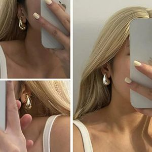 Vintage thick hoop earrings classic metal buckle earrings fashionable jewelry accessories elegant ladies