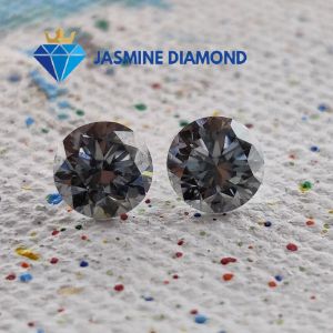 (Size 7.0 ly) Kim cương nhân tạo Moissanite giác cắt tròn màu xám
