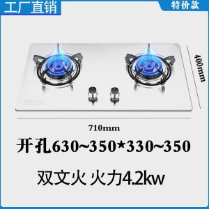 Hotata Gas Stove Double Burner Household Energy Conservation Stand Fan Embedded Natural Gas Gas Liquefied Gas Energy Gathering Fierce Fire Stove
