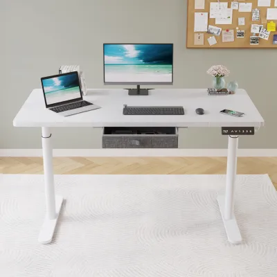 Mxtark 55 inches 140cm Electric Standing Desk dual Motors Adjustable Height Automatic Smart Lifting Ergonomic Office/Study/Gaming Table Desk With Type-C quick-charge New Elegant Carbon Fiber Anti-Scratch E-Sports Gaming Desk