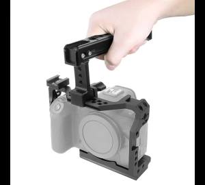 FEICHAO Camera Cage for Canon for EOS R5 R6 with Top Handle Grip Cold Shoe Mount Cable Clip Wrist Strap Photography