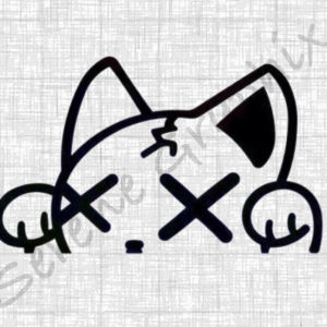Cat Peeking Sticker for Motorcycle Decals Maneki Emo Gothic X Cats Waterproof Stickers Car Motor Vinyl Decal