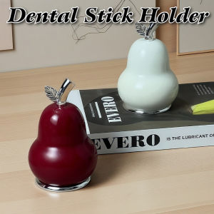 Dental Sticks OrganizerDustproof Toothpick Cotton Swab Storage BoxDesktop Pear-shaped Toothpick Box