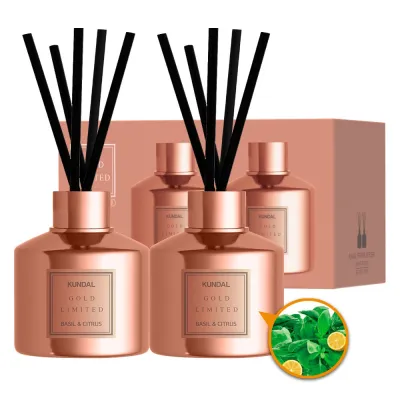 【KUNDAL】 Perfume Diffuser Rose Gold Limited Edition 200ml Set 2ea