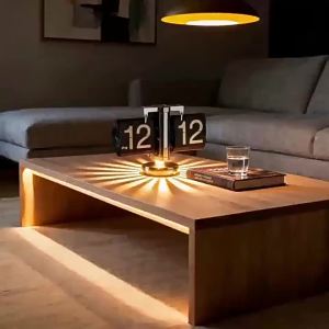Multifunctional Flip Clock with Ambient Light Minimalist Desktop Night Light
