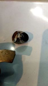 Cincin Batu Badar Besi Hitam/Loloda Nempel Magnet