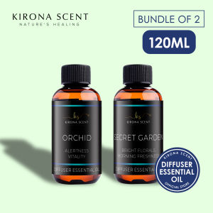 [KIRONA SCENT] 120ML Diffuser Essential Oil | Bundle of 2 | Water Soluble Essential Oil | Suitable For Aroma Diffusers Air Revitalizers Air Purifiers Humidifiers | Luxury Hotel & Shopping Mall Scents