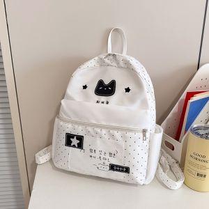 CUFEI Cat Polka Dot Backpack Lightweight Large Capacity Schoolbags Multifunctional Cartoon Mochilas Outdoor