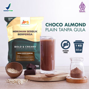 Bubuk Minuman Choco Almond Plain Tanpa Gula 1 kg - Serbuk Premium Coklat JPS [plain-choco]