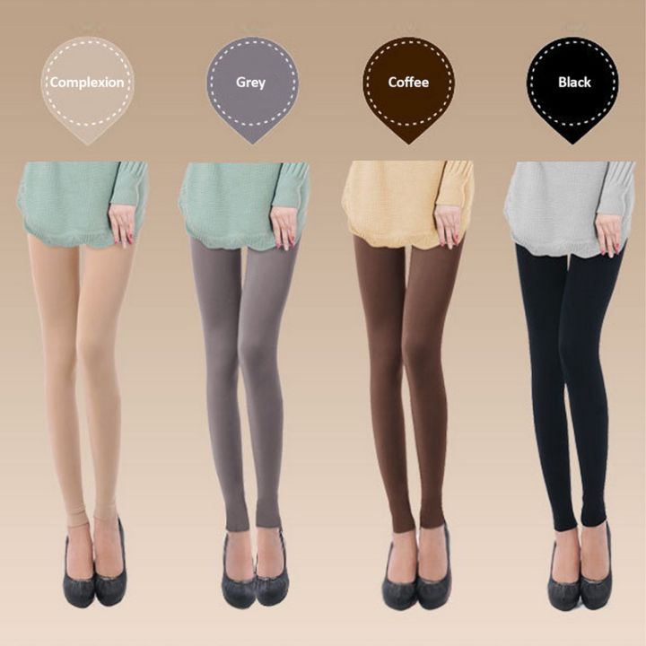 Fleece Lined Tights Women, Warm Pantyhose leggings Women,Translucent  Thermal Skin Colored Tights Winter
