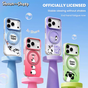 Shaun the Sheep Phone Case 360 Damping Stand Aluminum for iPhone 17 18 Pro Max Cover MYD105