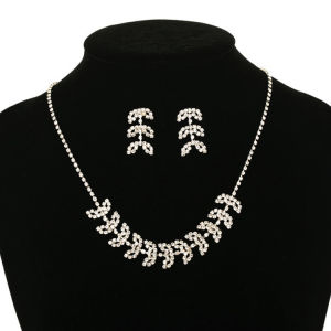 New green leaf womens fashion sweet earrings necklace set girls gift