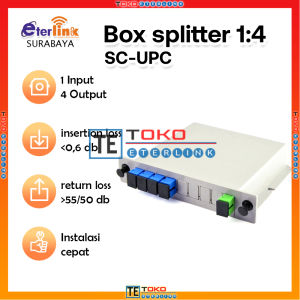 Passive Splitter PLC BOX FO 1 4 Fiber Optik FTTH SC UPC